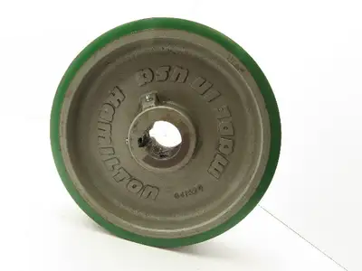 Hamilton 12x3" Duralast Green Polyurethane Cast Iron Wheel 2" Keyed Bore
