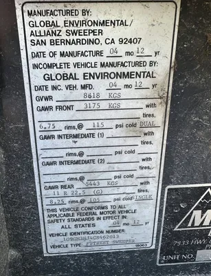 2012 GLOBAL ENVIRONMENTAL GLOBAL M3 SWEEPER | Iron Listing (10)