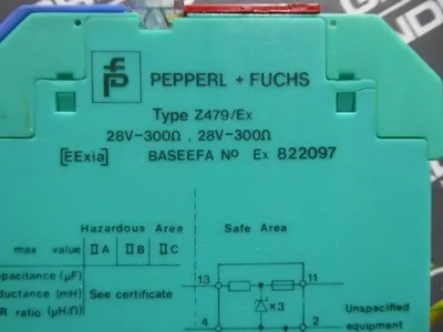 Pepperl+Fuchs Z479/Ex Barrier Intrinsic Terminal BASEEFA Ex822097 Used