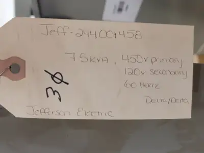 Used 1988 JEFFERSON ELECTRIC 244-001-458 Transformers British Columbia CA | Lenmark #265746