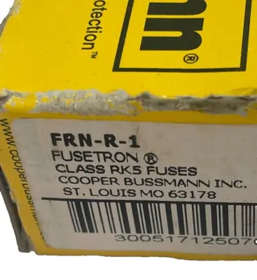 NEW COOPER BUSSMANN FRN-R-1 FUSES FRNR1 9 COUNT