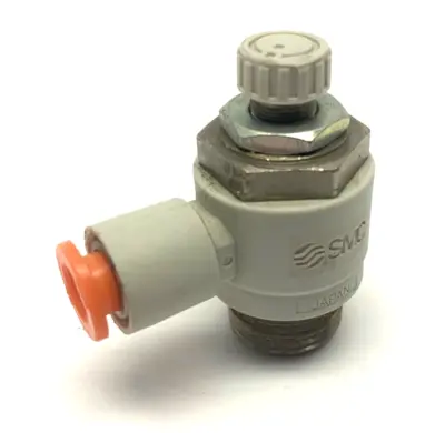 AS3201FG-N03-07 | SMC  Speed/Flow Control Valve 1/4" Tube 3/8" NPT Thread Hex Meter -  Used