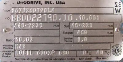 NEW SEW EURODRIVE DF26DT90L4 MOTOR/GEARBOX 230/460V 10.03:1 2HP S67D26DT90L4
