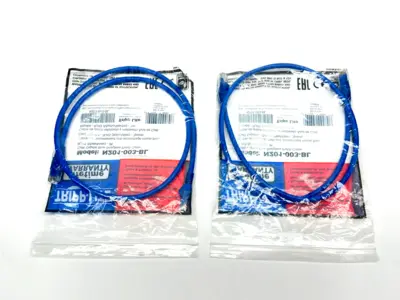 Tripp Lite N201-003-BL Cat6 Gigabit Blue Snagless Patch Cable 3ft LOT OF 2