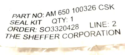 NEW SHEFFER CORP. AM 650-100326-CSK SEAL KIT AM 650100326CSK