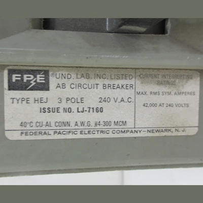 FPE HEJ 125 Amp Breaker