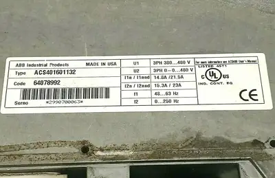 Used ABB ABB ACS401601132 Variable Speed Drives Michigan US | Maverick Industrial Sales #1483230