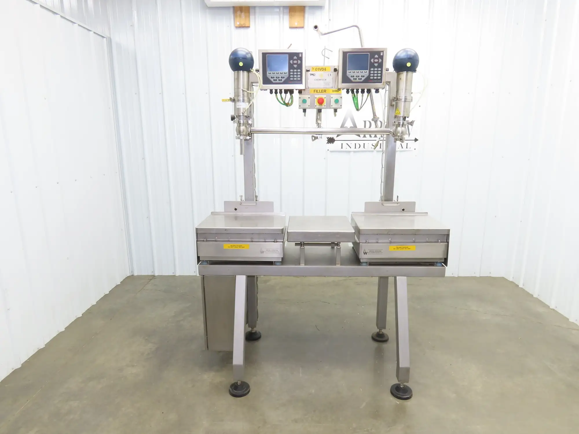 Chemtech Sanitary Dual Liquid Filling Weigh Station Scales 1" Tri-Clamp 115V