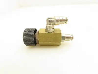 Adjustable Elbow Air Flow Control Needle Valve 5 Turn 1/8" Lot of 9