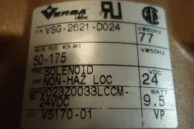 NEW VERSA VALVE VSG-2621-XX-D024 3/4'' NPT