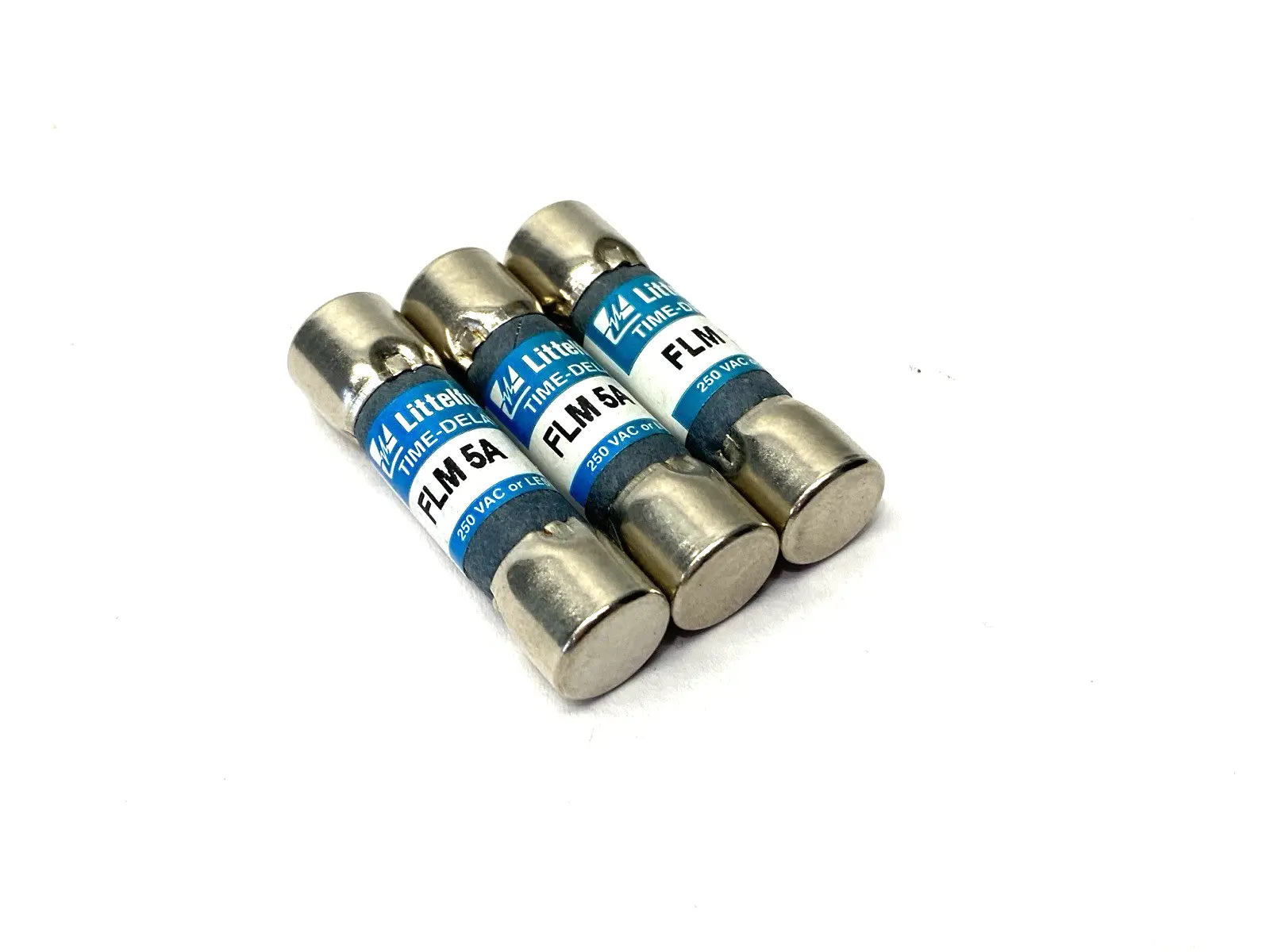 USED LITTELFUSE TIME DELAY MIDGET FUSE CLASS CC 250V 5A LOT OF 3