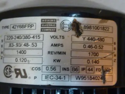 USED BODINE ELECTRIC 42Y6BFPP