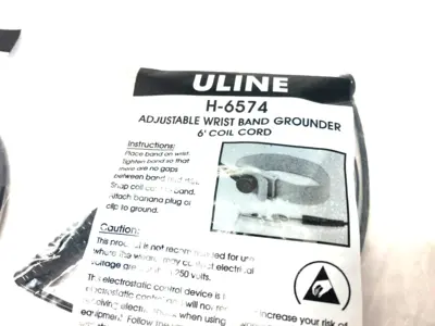 New | in-Stock ULINE ADJUSTABLE WRIST BAND GROUNDING STRAP 6' COIL CORD Cable & Wire | Maverick Industrial Sales #1111242