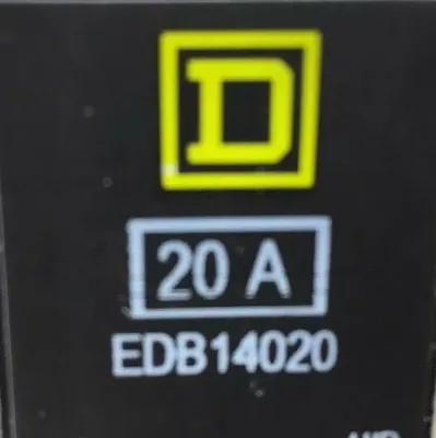 Square D EDB14020 20A 1-Pole CIrcuit Breaker 277V 4F