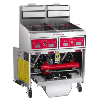 Vulcan 2TR45AF Gas Fryer - (2) 50 Lb Vats, Floor Model, Liquid Propane