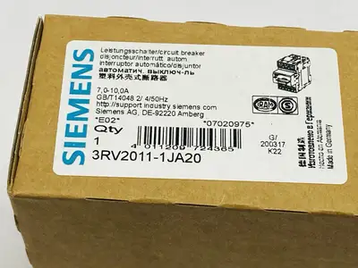 3RV2011-1JA20 | Siemens  SIRIUS Motor Protector Circuit Breaker 7-10A 600V - New Other