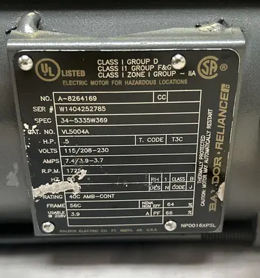 Used BALDOR VL5004A Industrial Controls Ohio US | Surplus Asset Holdings #1242484