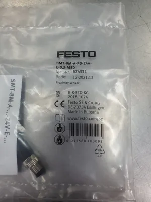 Festo SMT-8M-A-PS-24V-E-0,3-M8D T-Slot Proximity Sensor, 24VDC. 5D-32