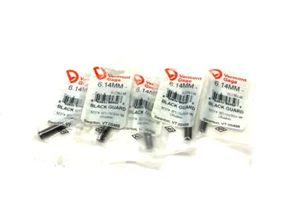USED VERMONT GAGE BLACK GUARD 6.14MM PIN GAGE LOT OF 5
