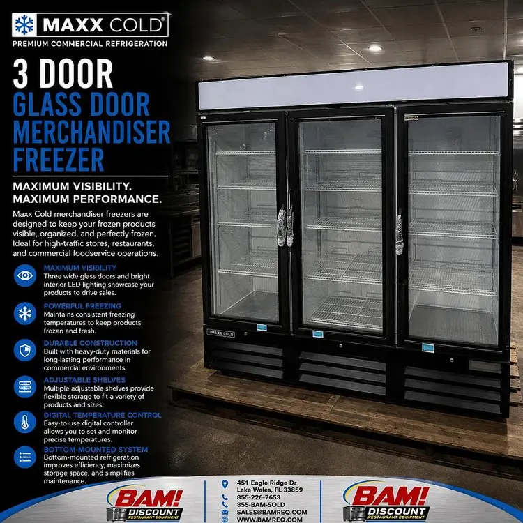 Used MAXX COLD MXM3-72FHC Display Freezers Florida US | BAM Discount Restaurant Equipment #1393582