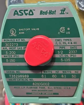 ASCO 8210G002 Solenoid Valve 5-150psi (BIN434)