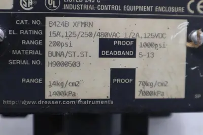 ASHCROFT PRESSURE SWITCH CAT #B424B XFMRN STOCK GF372