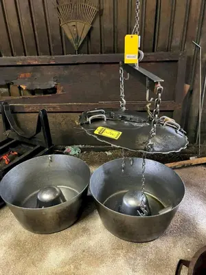 30" BARRETT MODEL #1100E MOTORIZED CHIP SPINNER / WRINGER w/ (2) CHIP PANS: STOCK #23373
