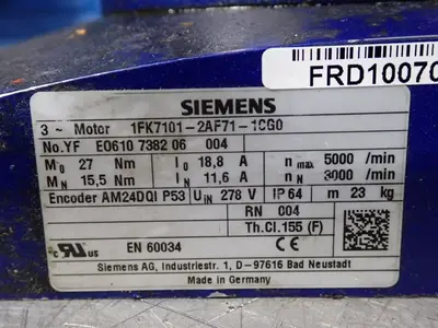 USED SIEMENS 1FK7012AF711CG0