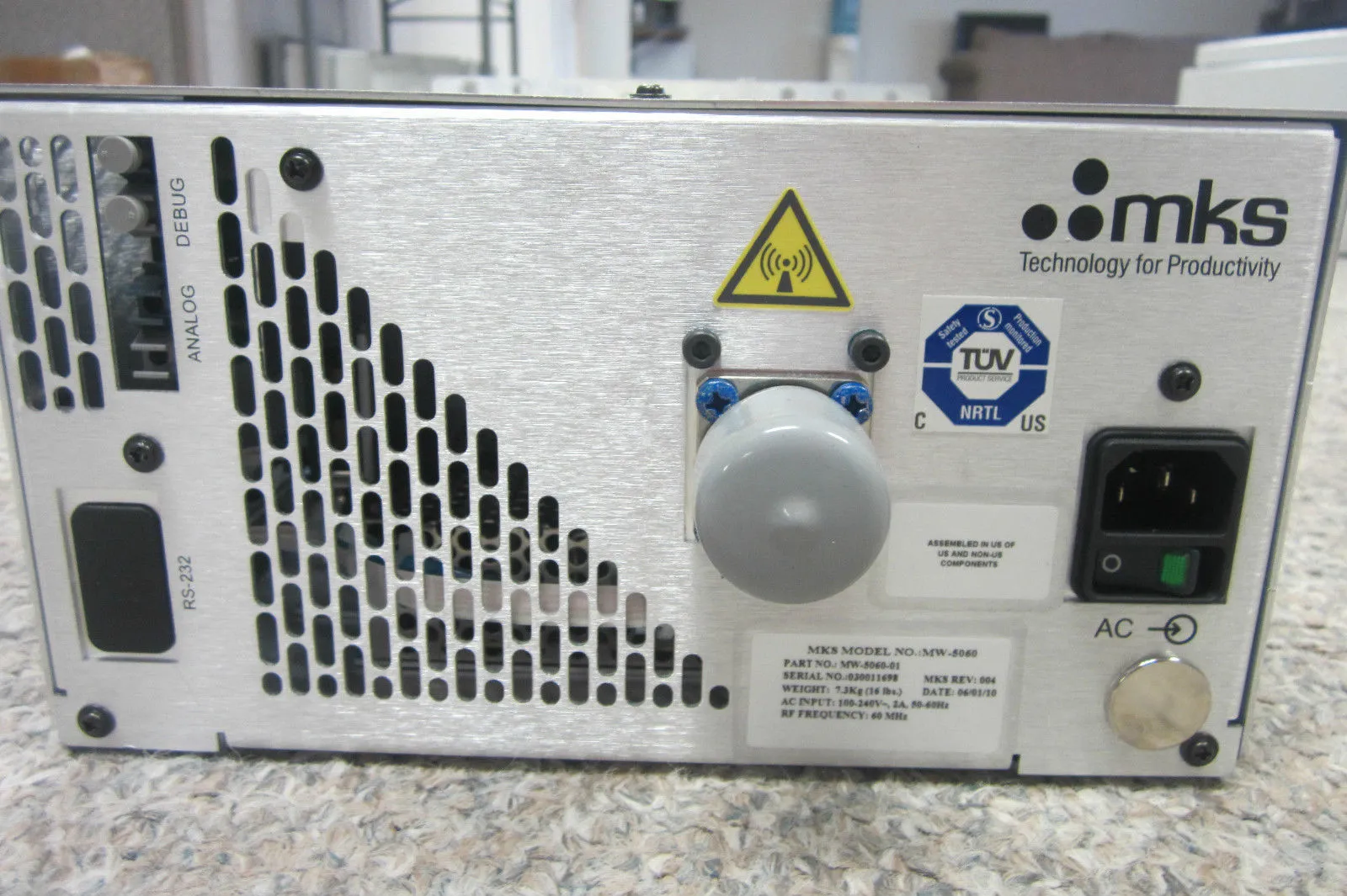 USED MKS MW-5060 MATCHING NETWORK CONTROLLER MODULE MW5060