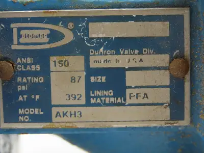 Flowserve AKH3 Atomac 1" Flanged Chemical Ball Valve 2Pc PFA Teflon Lined 87 PSI