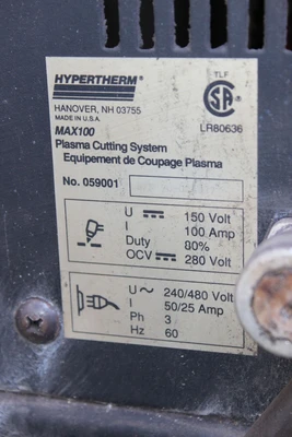 USED HYPERTHERM MAX100