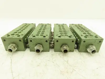 Vogele BVRL16A1 Lubrication Distribution Manifold 16-Outlet Valve Block Lot of 4