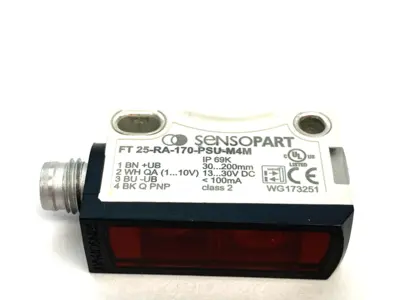 Used SENSOPART OPTICAL DISTANCE SENSOR 30-200MM RANGE 604-41002 Proximity Sensors Michigan US | Maverick Industrial Sales #1092761