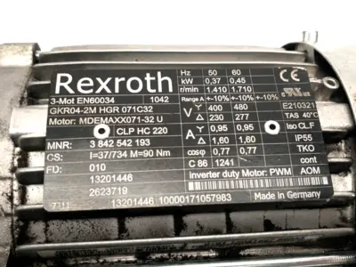USED BOSCH REXROTH, LENZE 3842542193, MDEMAXX071-32 U, GKR04-2MHGR071C32