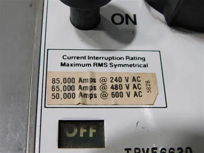 GE TPVF6620 PowerBreak Circuit Breaker 2000A 600V Handle Damage See Pics Used