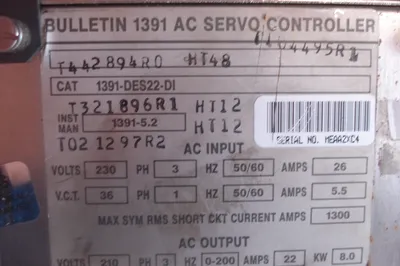 USED ALLEN BRADLEY 1391-DES22-DI AC SERVO CONTROLLER