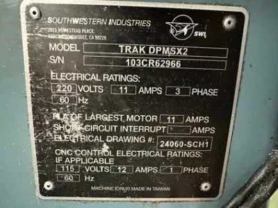 2010 SOUTHWESTERN INDUSTRIES TRAK DPM SX2 Mills, CNC | Machinery Central (20)