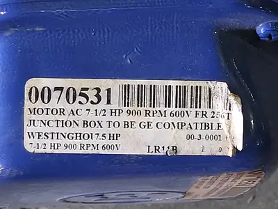 7.5 hp, 575 volts, 870 rpm, 256T, Electric Motor