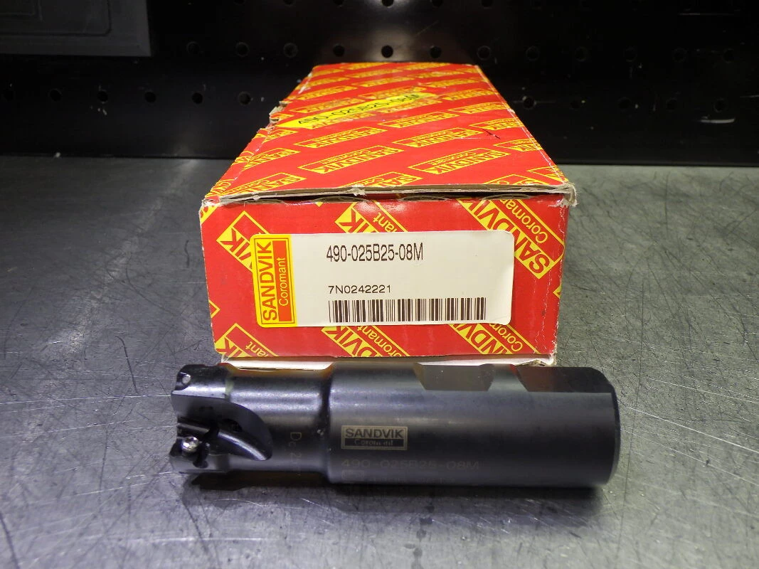 Sandvik 25mm 90 Deg 3 Flute Coolant Thru Endmill 490-025B25-08M (LOC1496)