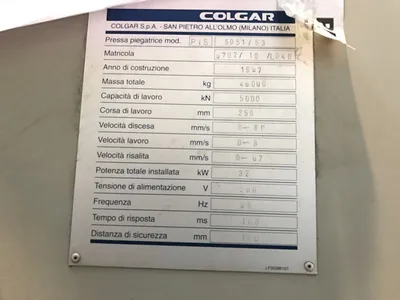 Used COLGAR PIS 5051/63 Press Brakes IT | Gamba Macchine Srl #1282085