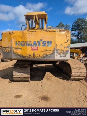 Used 2012 KOMATSU PC650 Crawler Excavators Alabama US | Proxy Equipment #1539942