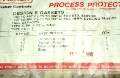 New | in-Stock Fisher Controls RGASKETX332 Seals & Gaskets California US | Davliegogo LLC #1707970