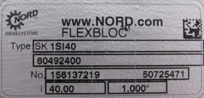 USED NORD SK1SI40 GEAR REDUCER 40:1