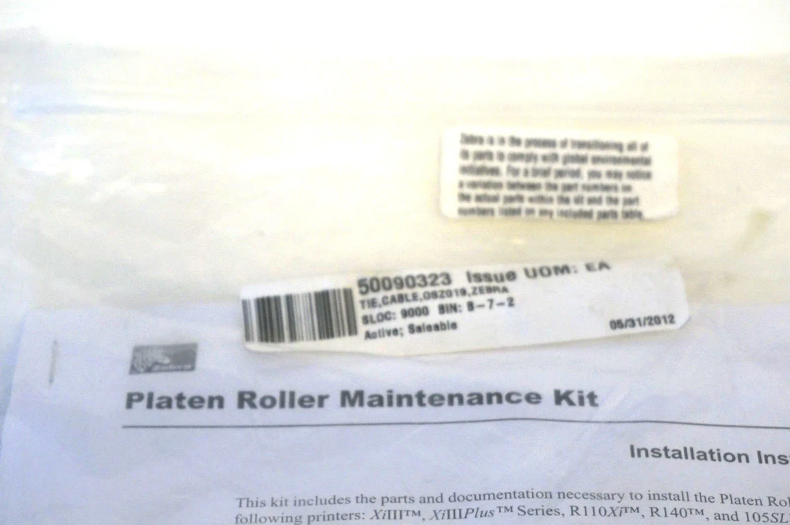 NEW BRADY 50090323 PLATEN ROLLER MAINTENANCE KIT