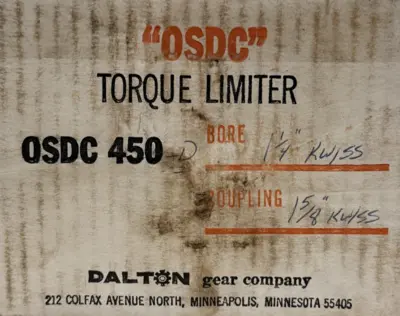 NEW DALTON OSDC TORQUE LIMITER OSDC 450-D 1×1/4 BORE 1×5/8" COUPLING OSDC450D