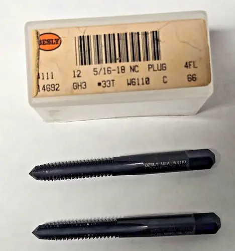 Lot of 2 Besly Tap 5/16 - 18 NC GH3 Plug 4 FL 33T Brand New USA Made