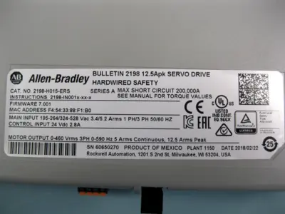 USED Allen-Bradley 2198-H015-ERS