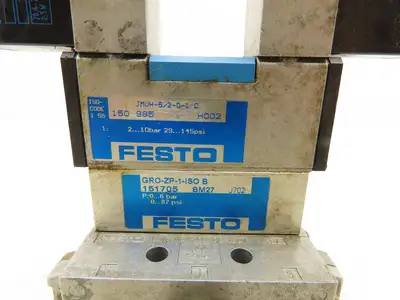Festo JMVH-5/2-D-1-C Pneumatic Solenoid Valve Manifold Assembly 24VDC 3/8" NPT