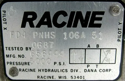 NEW RACINE FD4-PNHS-106A-51 DIRECTIONAL VALVE 656444 FD4PNHS106A51
