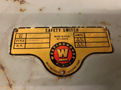 Used WESTINGHOUSE DF-325 Relays & Switches Alabama US | Transamerican Equipment Company #708027